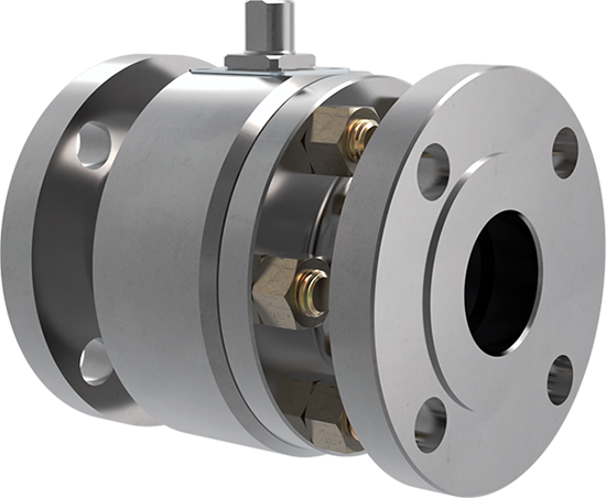 two parts floating ball valve  trunnion mounted